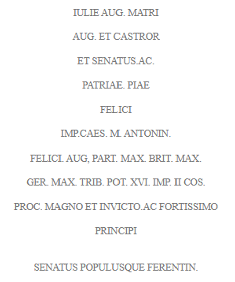 Iscrizione per Giulia Domna