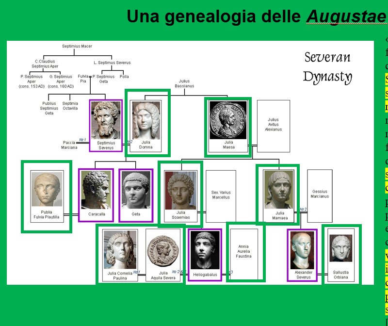 Genealogia delle Augustae della dinastia dei Severi